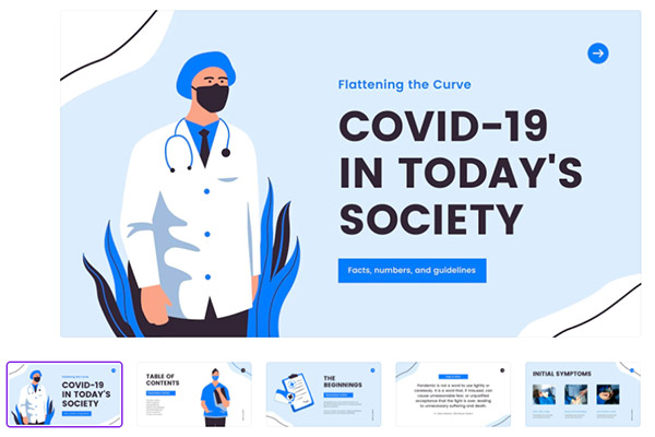 Covid-19 Medical Presentation - Canva Presentation Templates